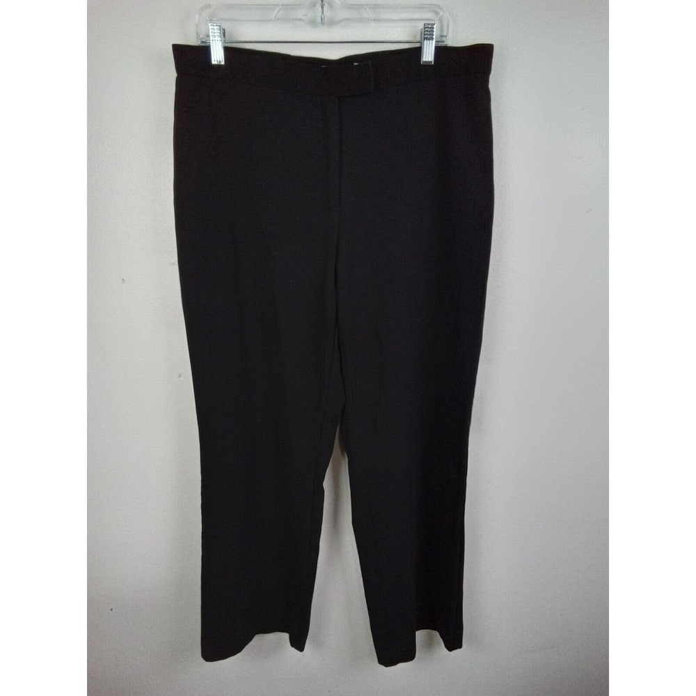 Womens Sag Harbor Black Stretch Easy Does It Dress Pants 14 Petite Career Casual